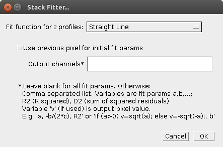 Stack Fitter Dialog